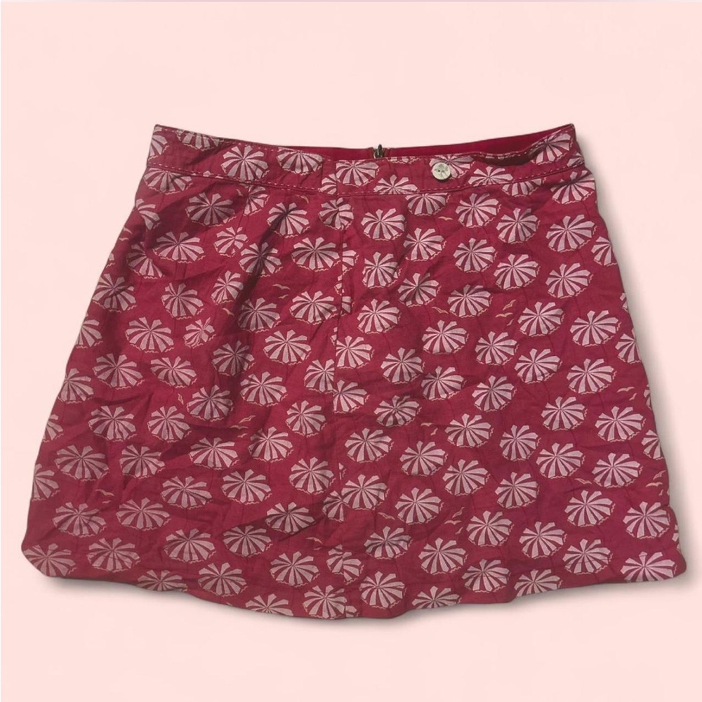 Vintage Rare White Stuff LadyFace pink floral mini skirt